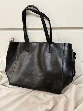 Black Genuine Leather Tote Bag / Shopper